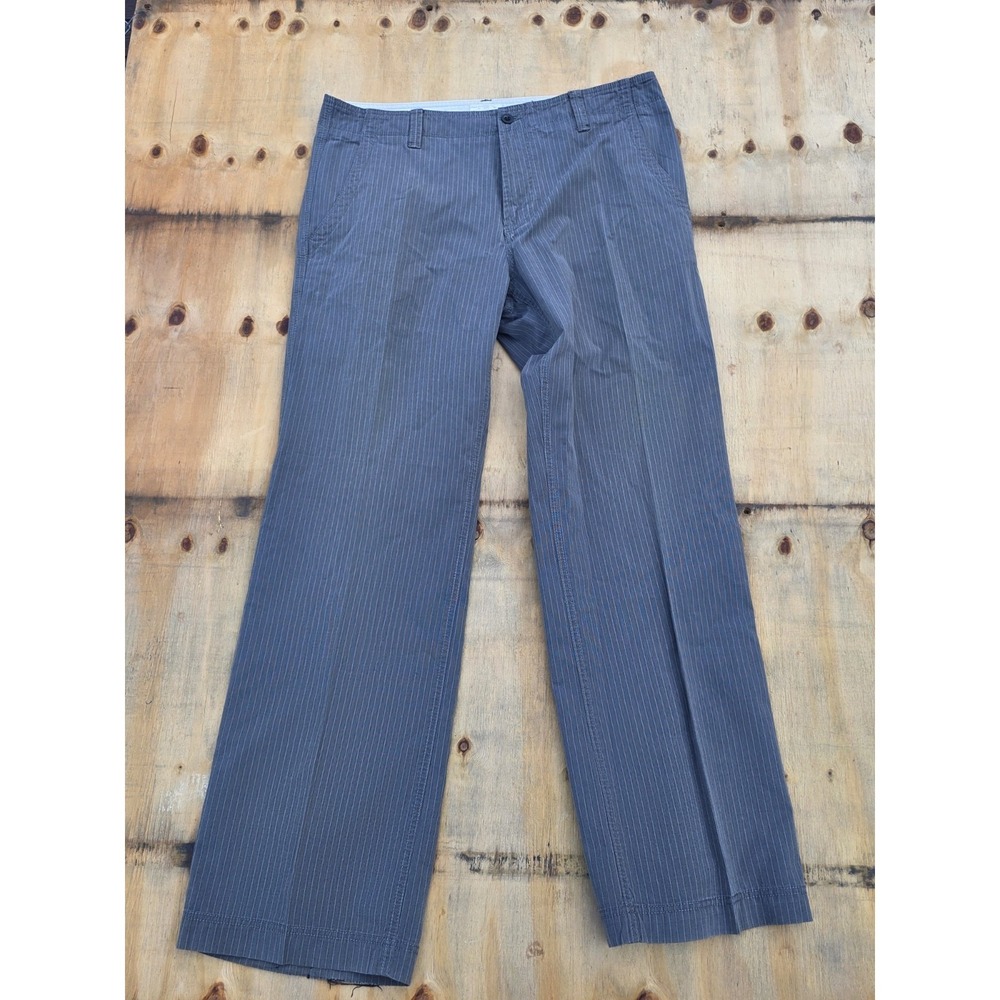 Vtg Gap Mens 36x32 Gray Pinstripe Loose Boot Fit Wide Leg Y2K